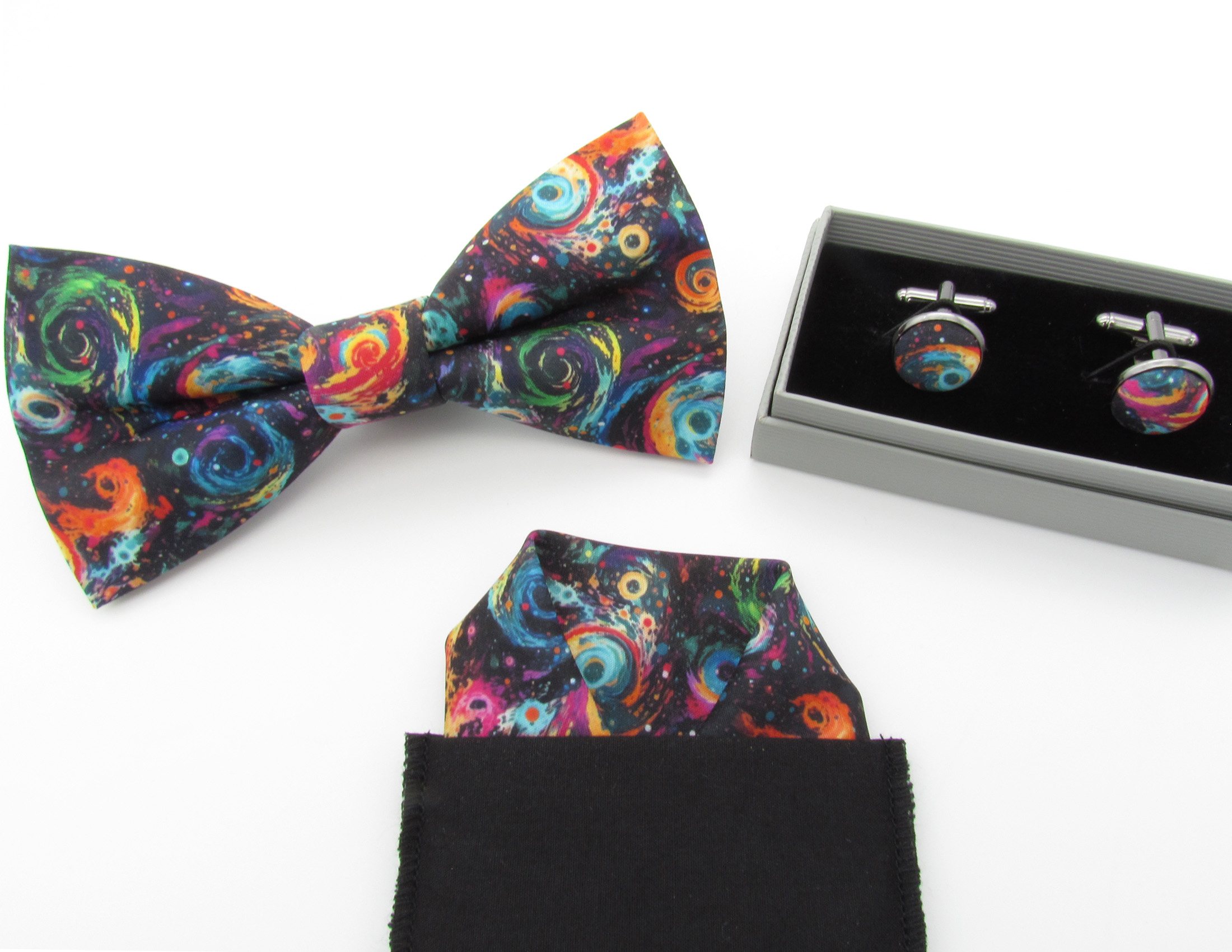 Colourful Abstract Space Bowtie Set - Image 9