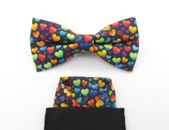 Colourful Heart Patterned Bowtie Set - Image 8