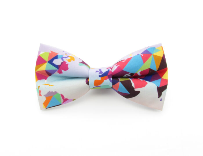 Geometric World Map Bowtie