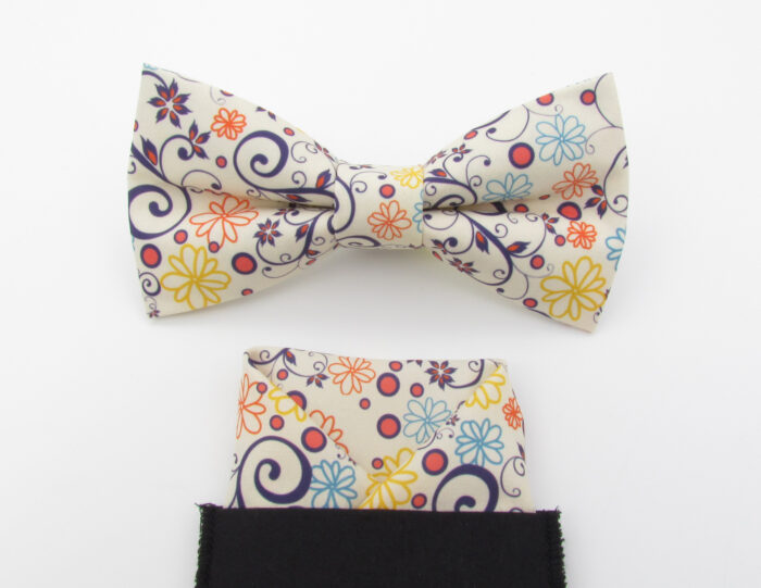 Floral Swirl Bowtie & Faux Pocket Square - Image 5