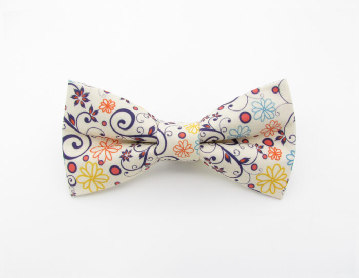 Floral Swirl Bowtie & Faux Pocket Square