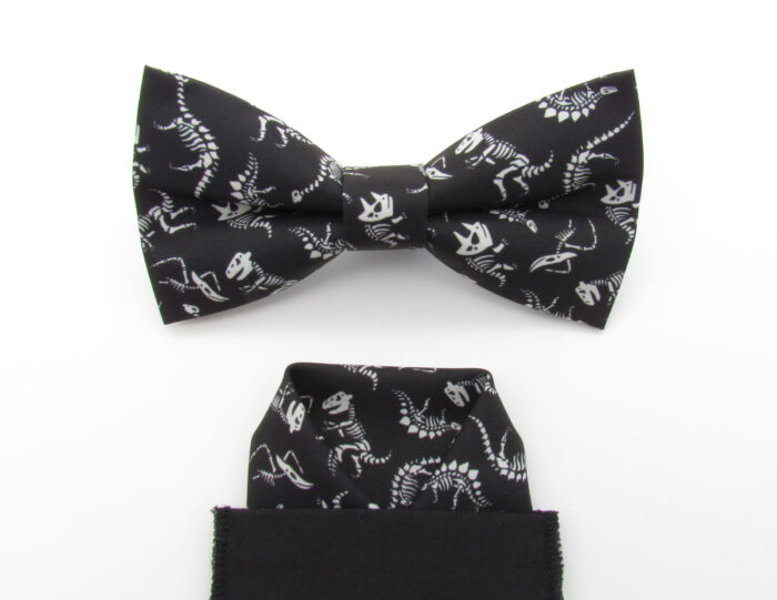 Black Dinosaur Fossil Bowtie & Pocket Square - Image 5