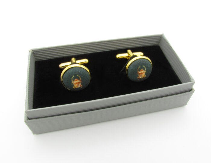 Egyptian Scarab Beetle Patterned Bowtie & Cufflinks - Image 5