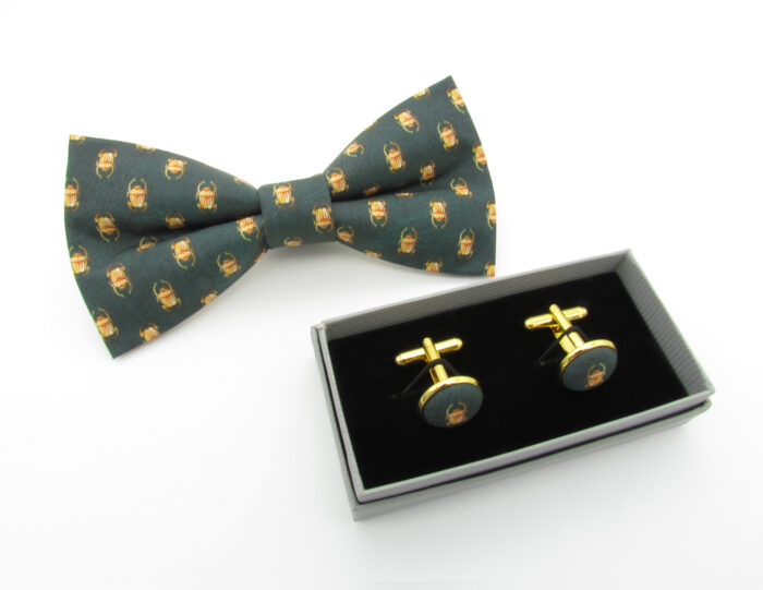 Egyptian Scarab Beetle Patterned Bowtie & Cufflinks - Image 7
