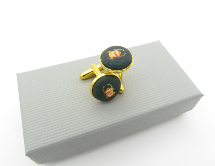 Egyptian Scarab Beetle Patterned Bowtie & Cufflinks - Image 6