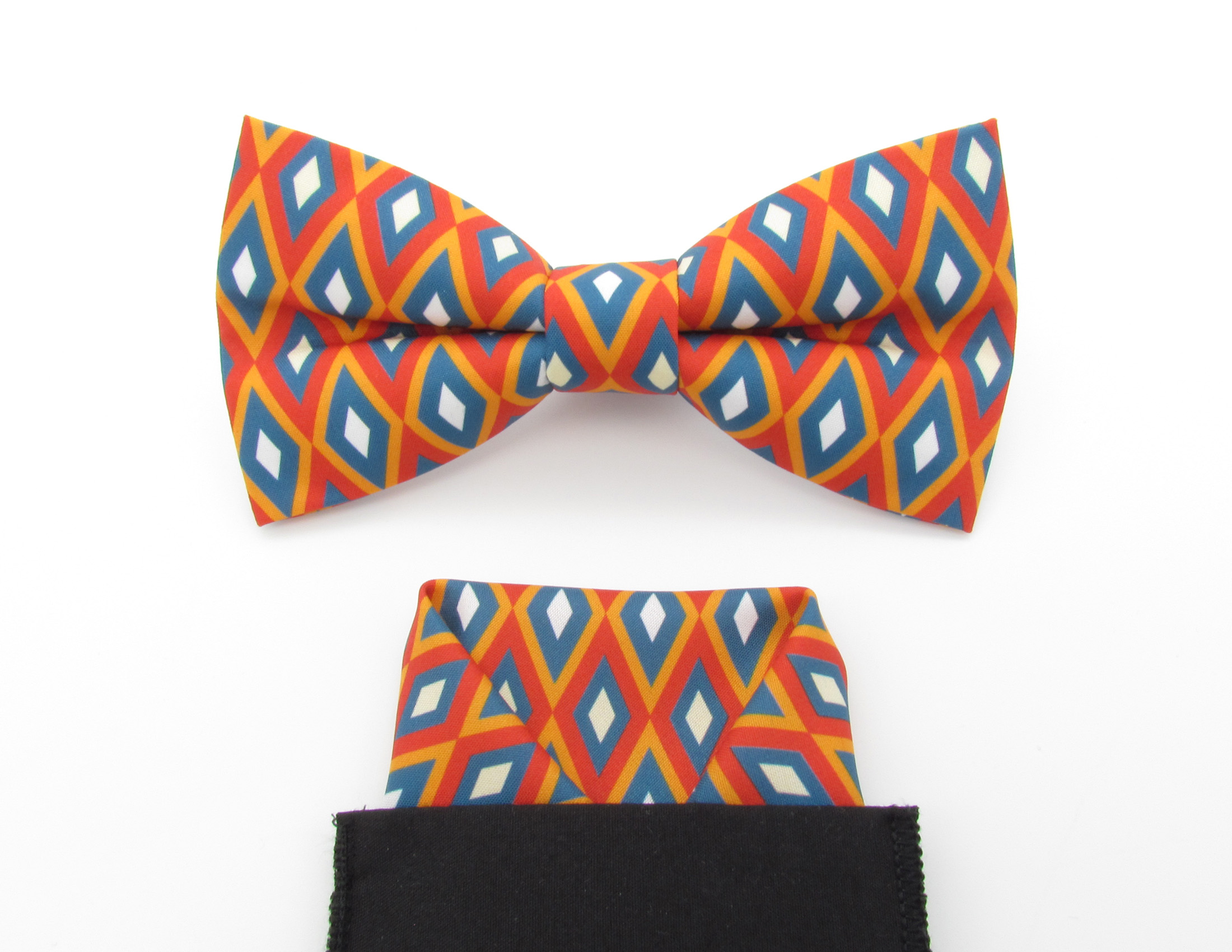 Vibrant Orange and Blue Bowtie Set - Image 8
