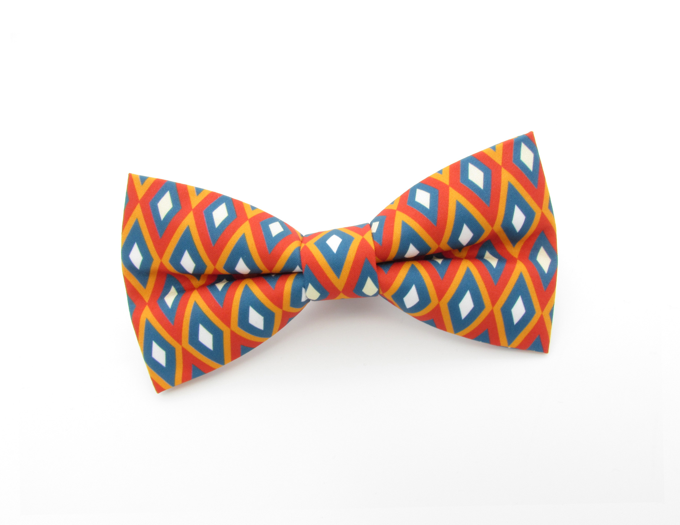 Vibrant Orange and Blue Bowtie Set - Image 2