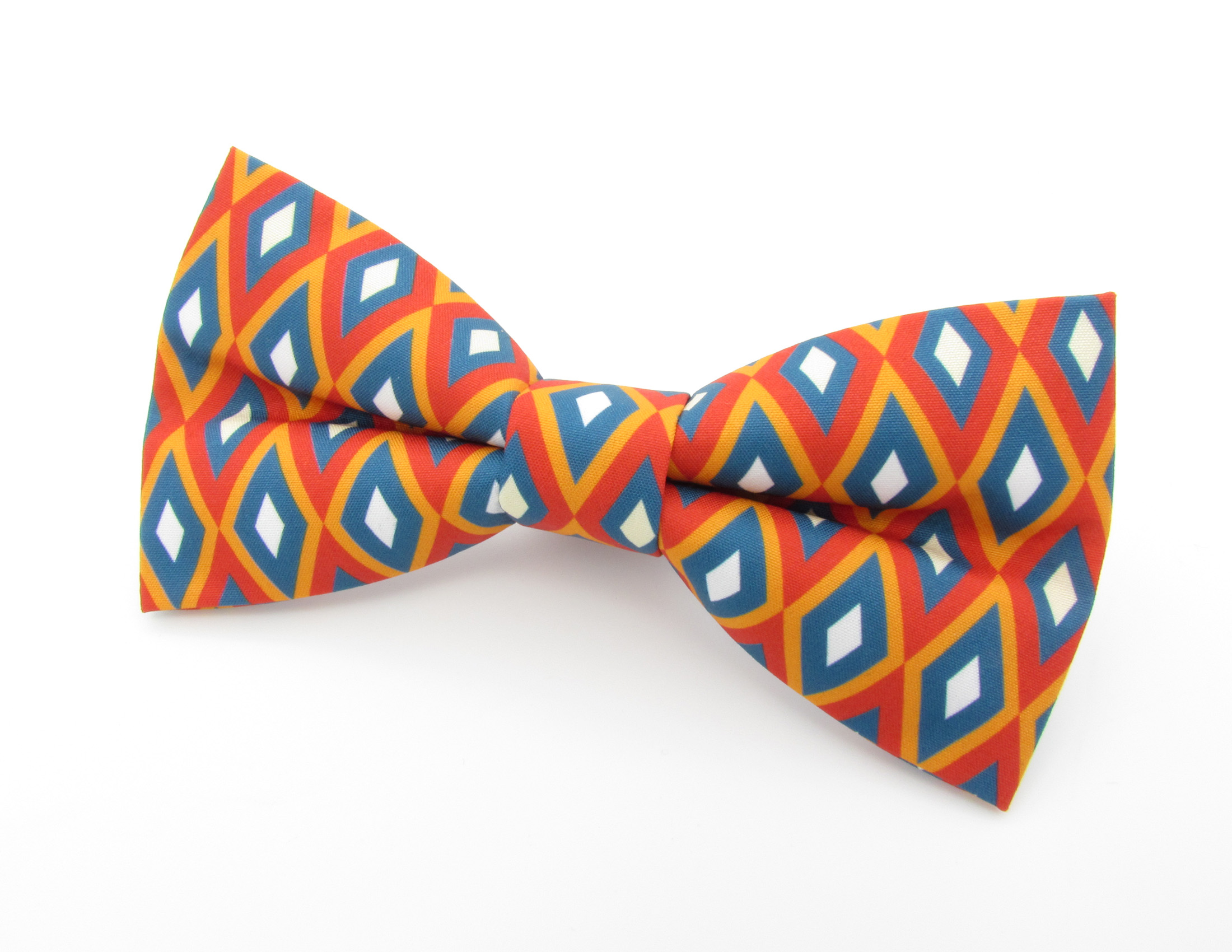 Vibrant Orange and Blue Bowtie Set - Image 3