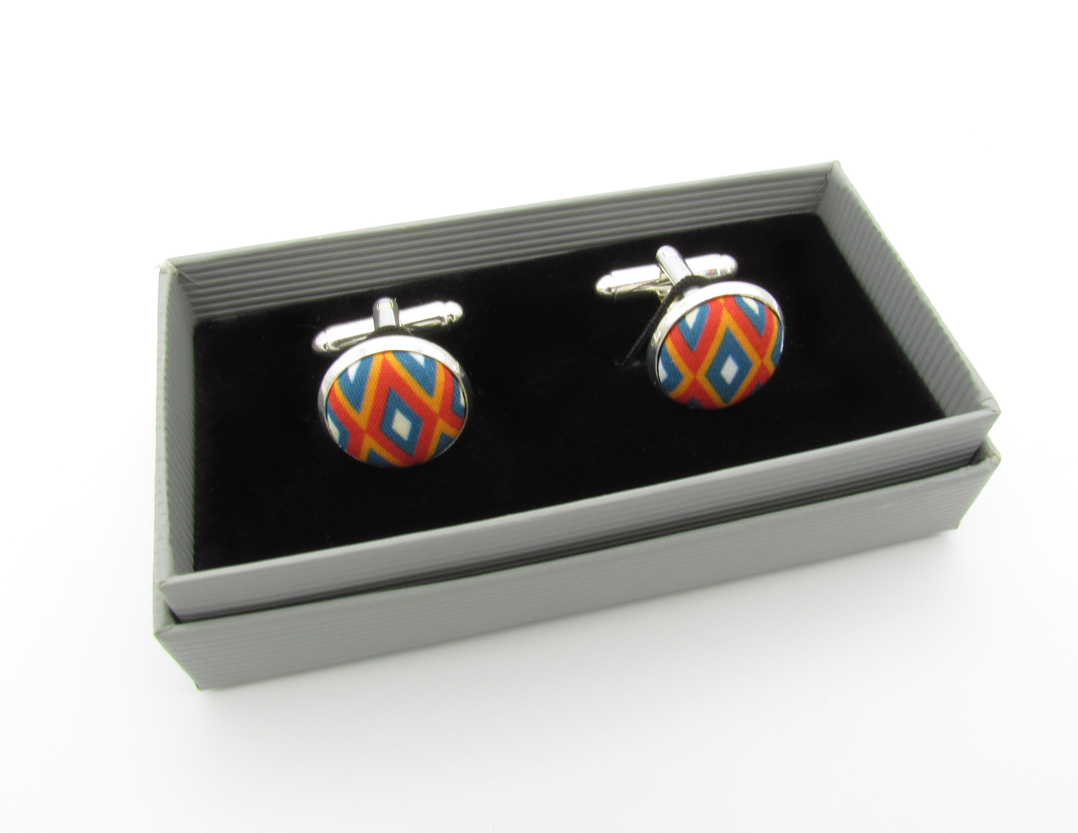 Vibrant Orange and Blue Bowtie Set - Image 5