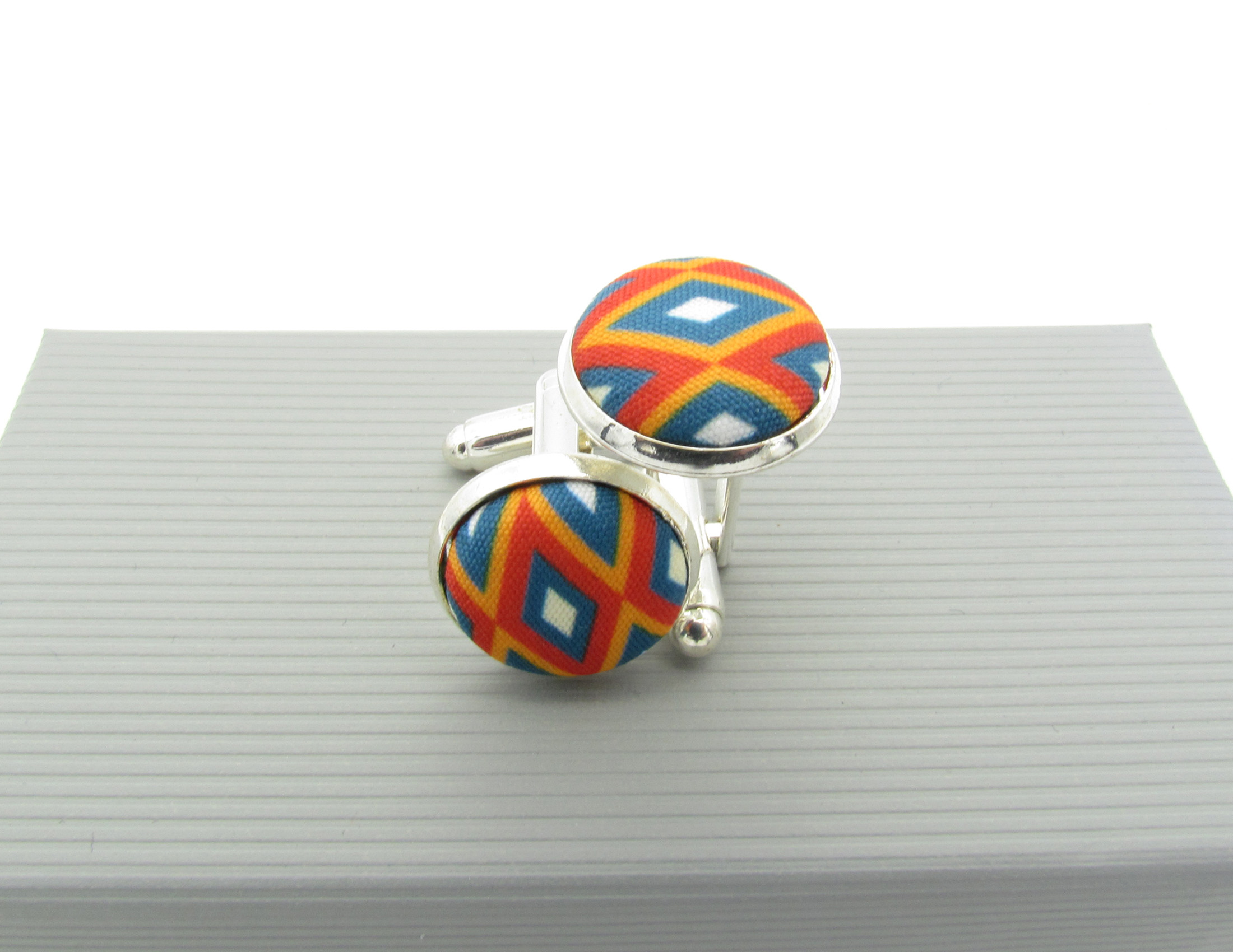 Vibrant Orange and Blue Bowtie Set - Image 6