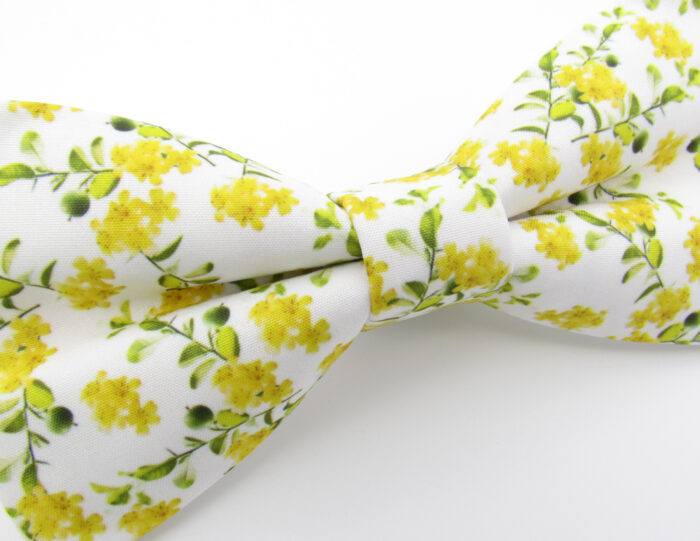 Yellow Wildflower Print Bowtie & Pocket Square - Image 4