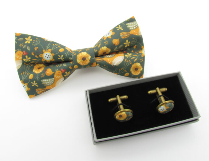 Green Floral Woodland Bowtie Set - Image 7