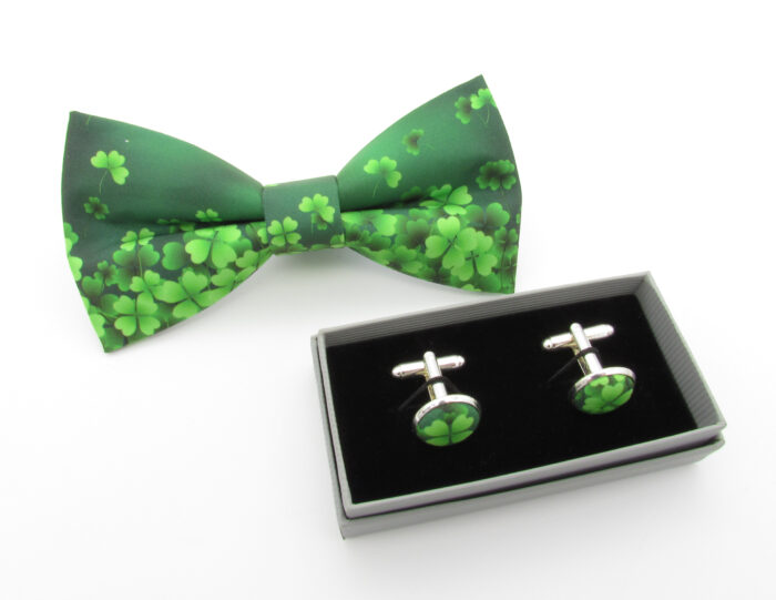 Green Shamrock Bowtie & Cufflinks - Image 7