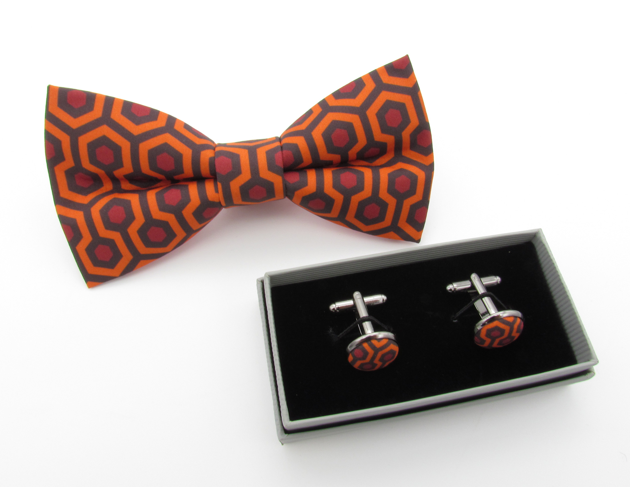 Hexagon Orange and Red Bowtie Set - Image 4
