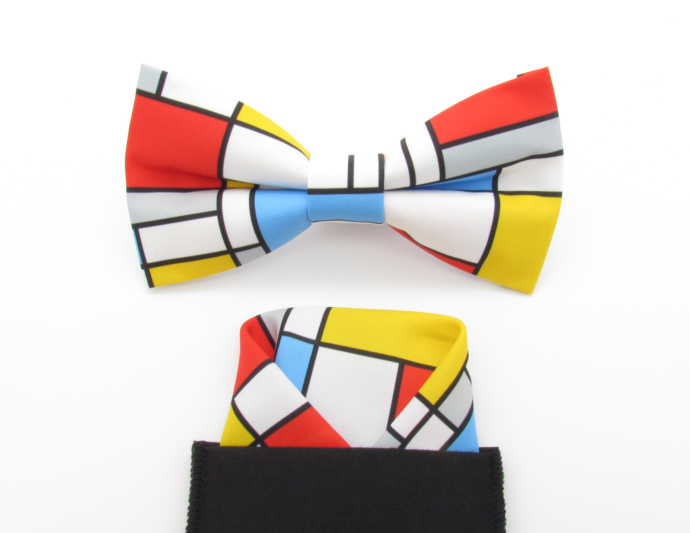 Mondrian Art Inspired Bowtie & Pocket Square - Image 5
