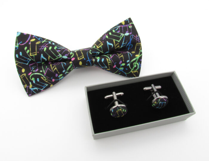 Black Music Note Bowtie Set - Image 4