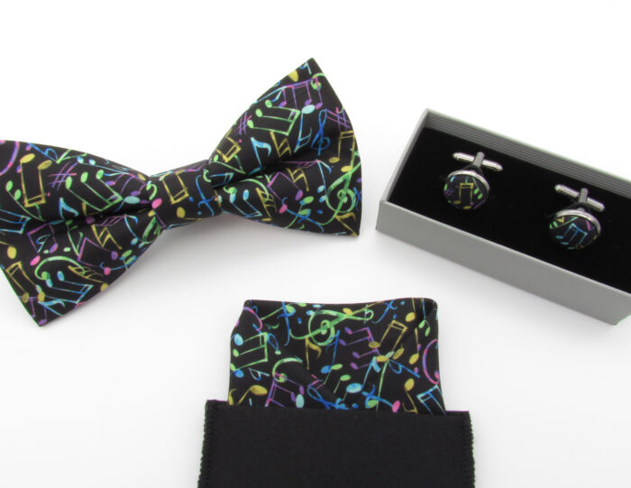 Black Music Note Bowtie Set - Image 6