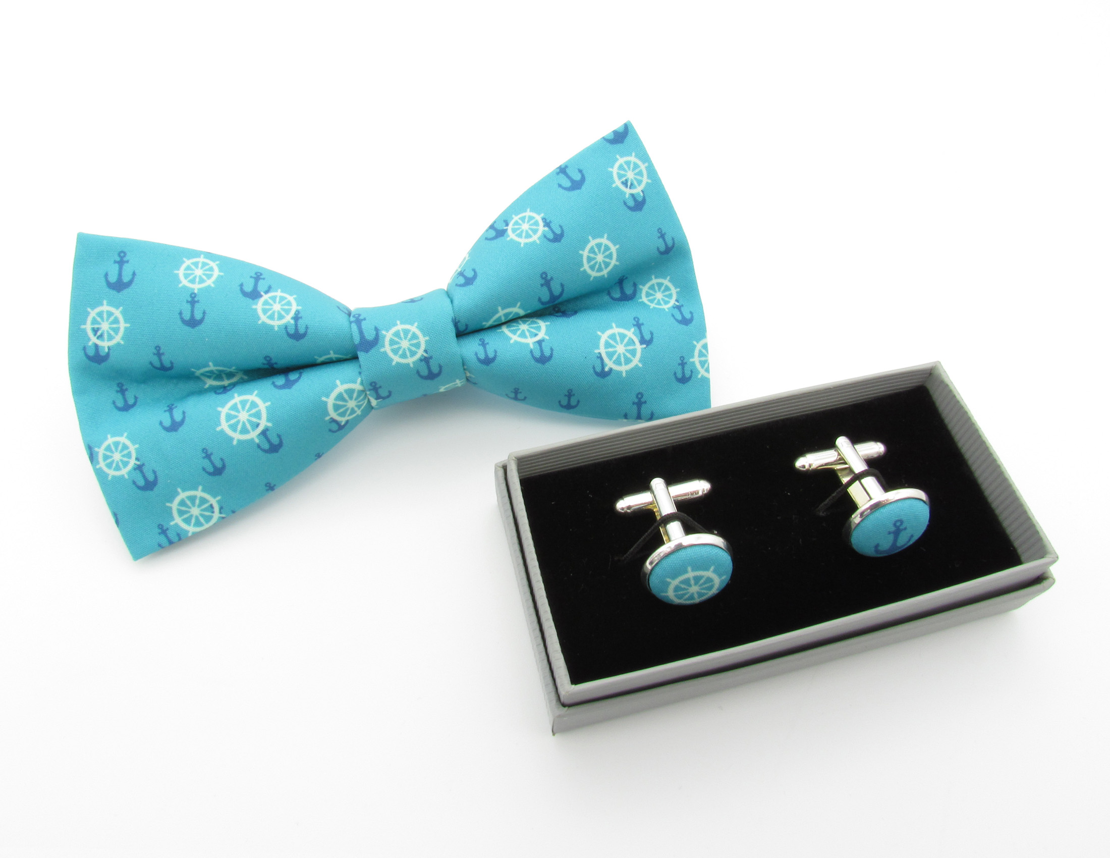 Ocean Blue Nautical Bowtie Set - Image 4