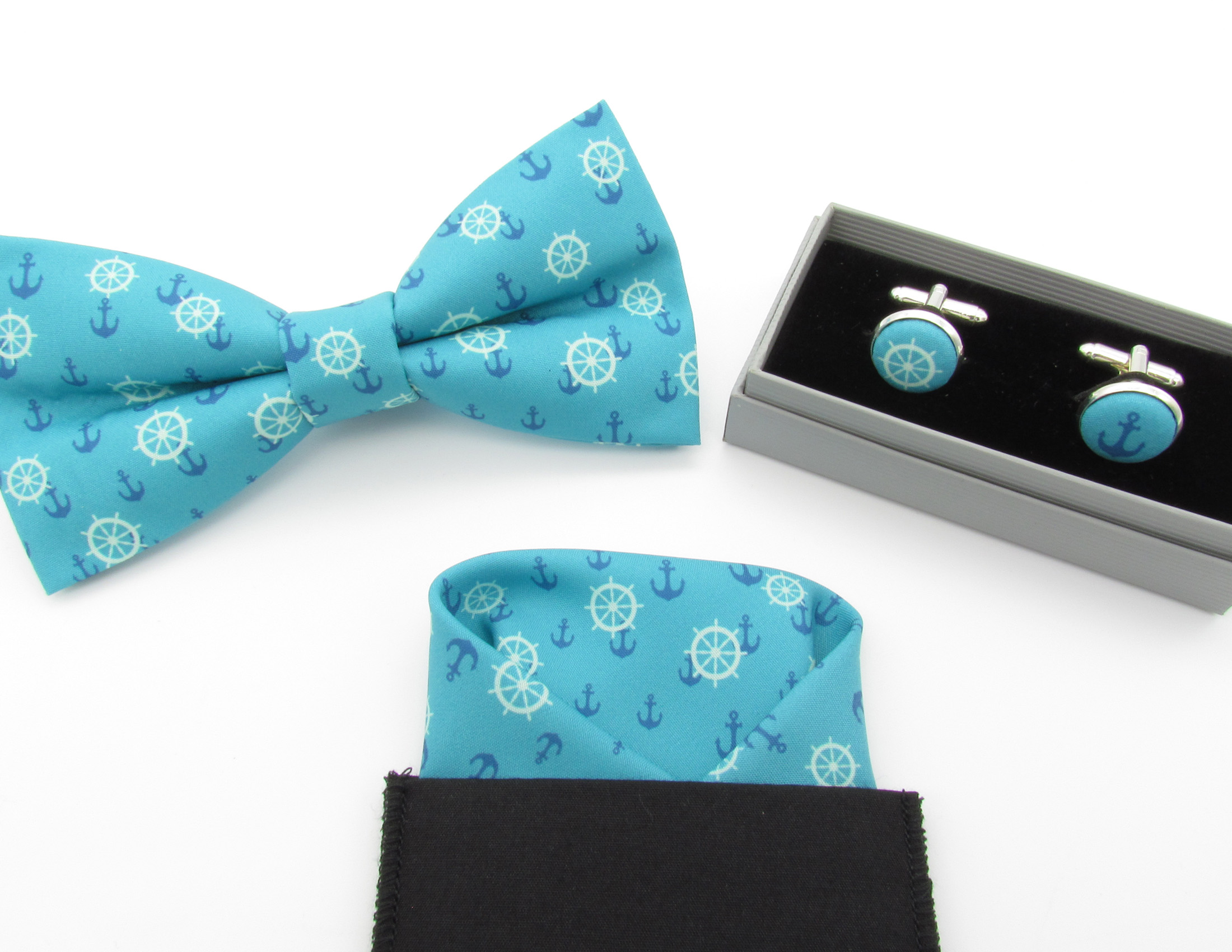 Ocean Blue Nautical Bowtie Set - Image 6