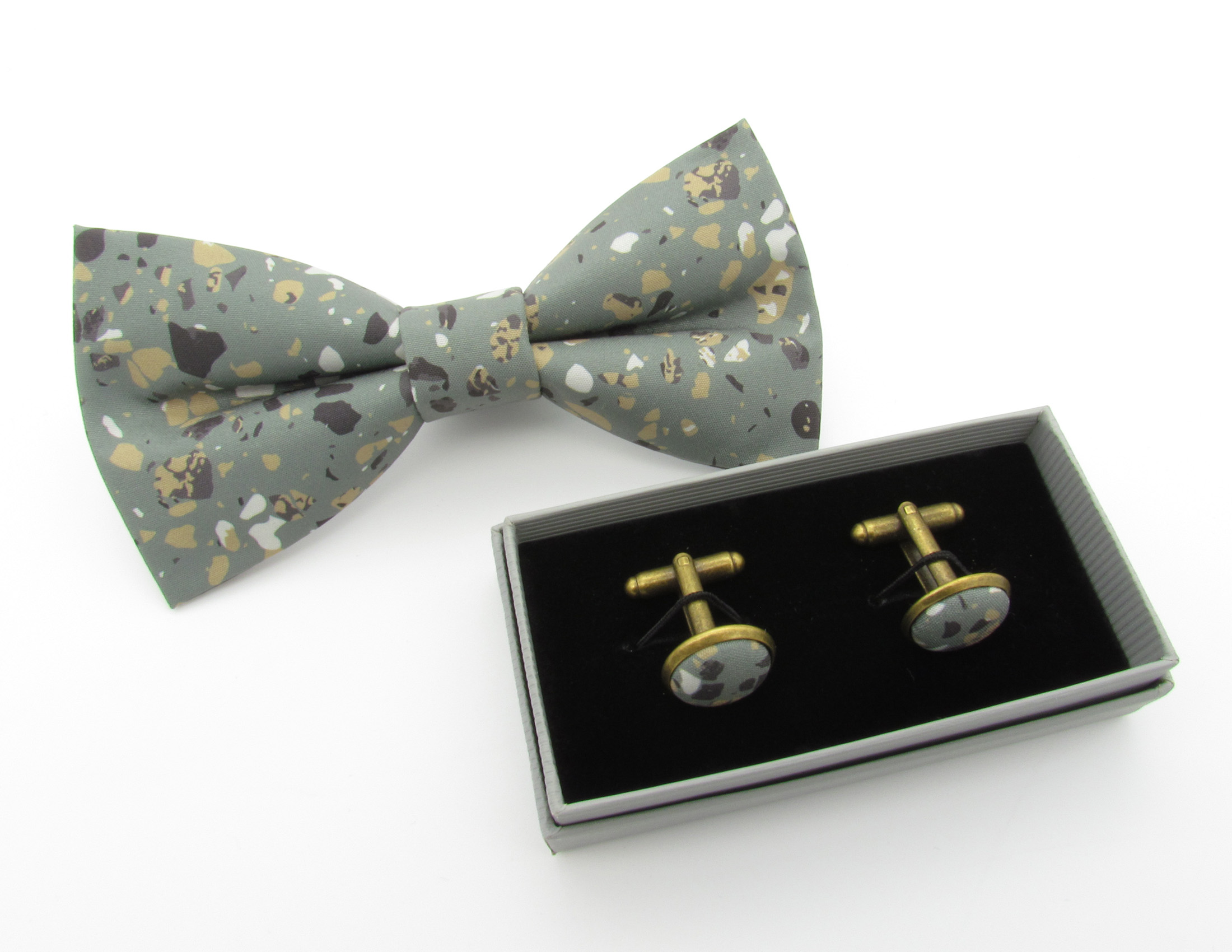 Green Terrazzo Patterned Bowtie - Image 4