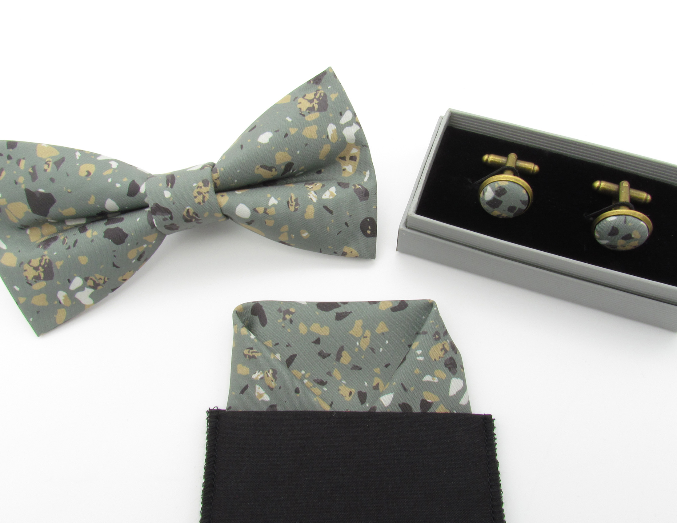 Green Terrazzo Patterned Bowtie - Image 6