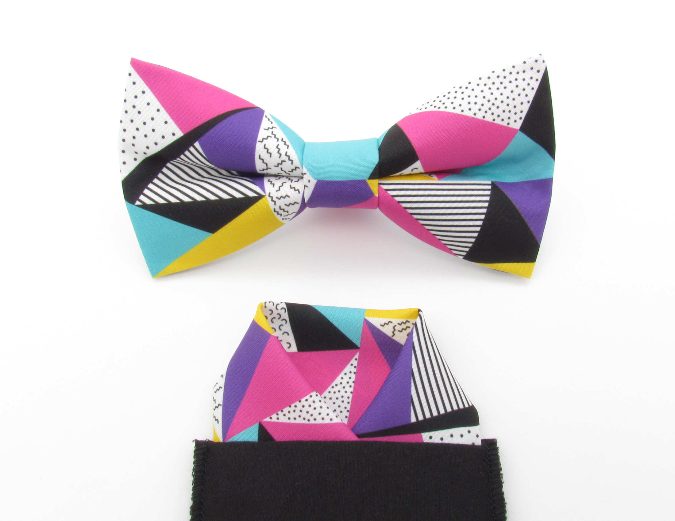 80's Funky Retro Pattern Bowtie Set - Image 5