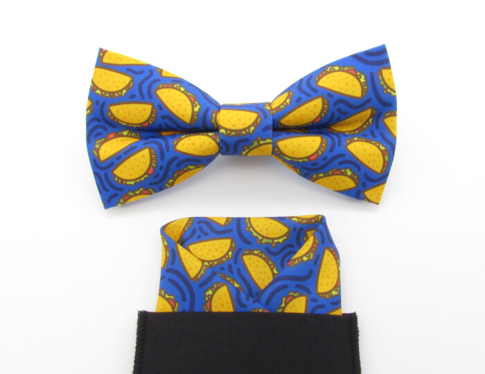 Blue Taco Bowtie & Faux Pocket Square - Image 5