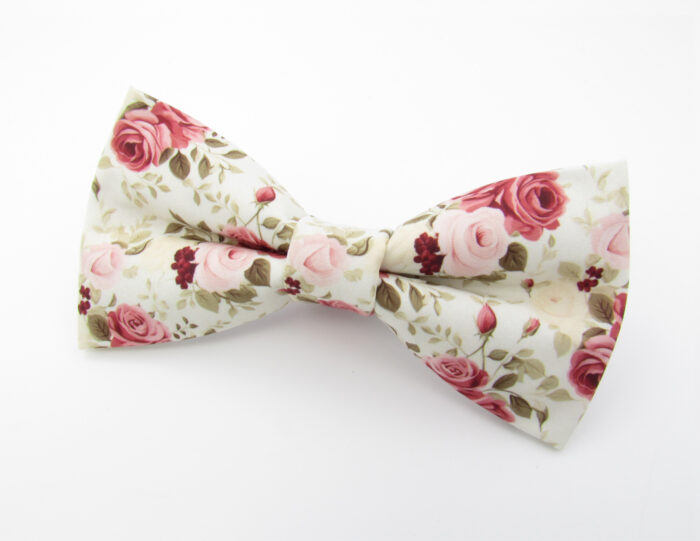 Elegant Pink Rose Bowtie & Cufflinks - Image 3