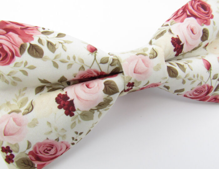 Elegant Pink Rose Bowtie & Cufflinks - Image 4