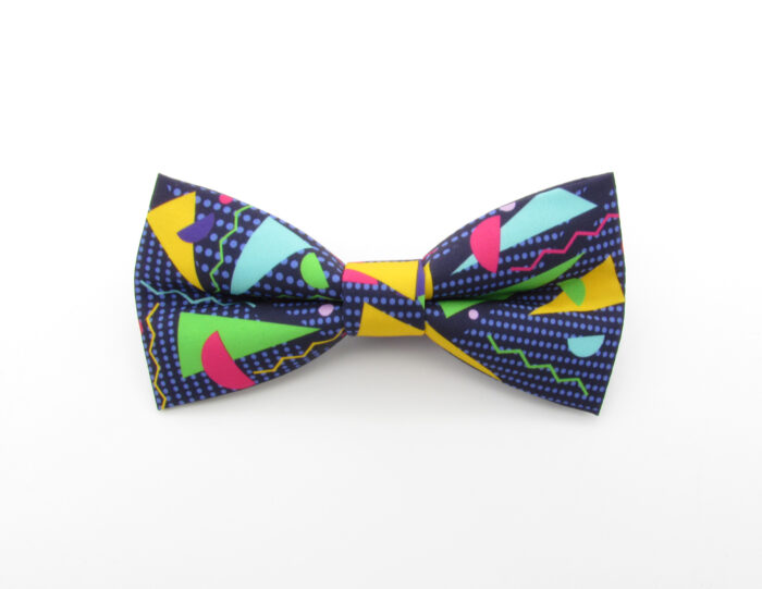 Retro Geometric Pattern Bowtie Set