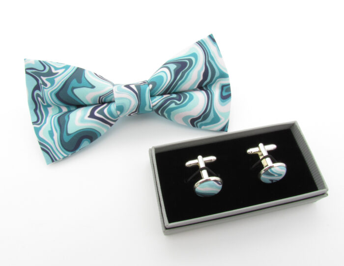 Blue Marble Waves Bowtie Set - Image 5