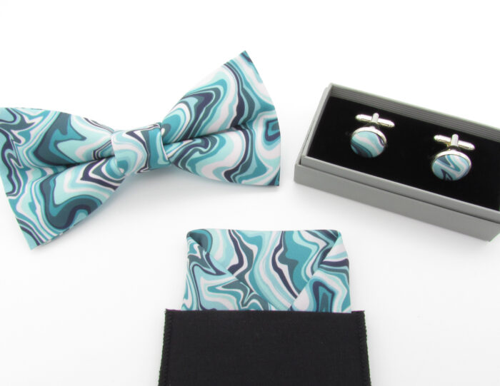 Blue Marble Waves Bowtie Set - Image 7