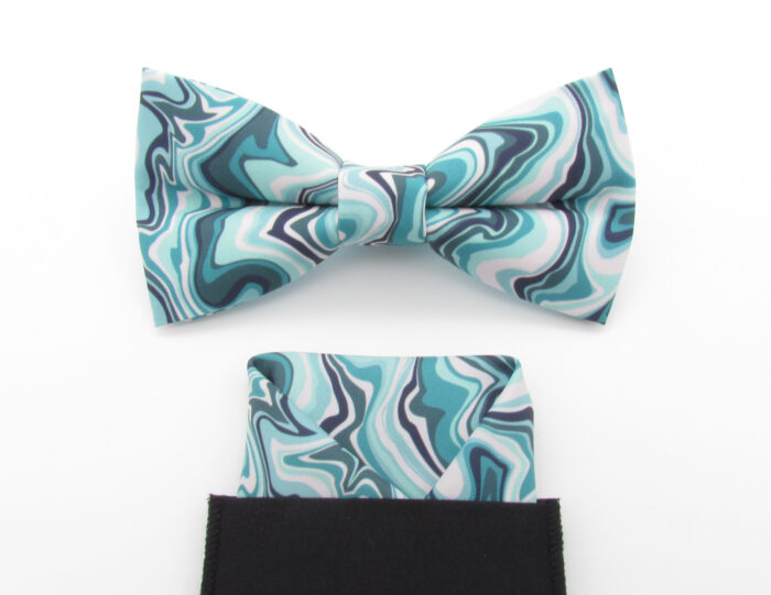 Blue Marble Waves Bowtie Set - Image 6