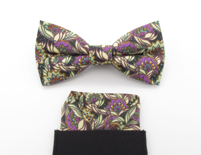 Elegant Floral Harmony Bowtie & Faux Pocket Square - Image 5