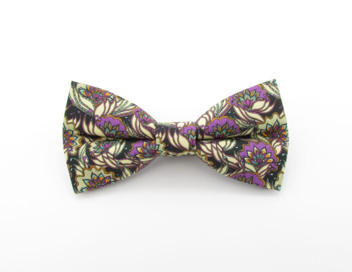 Elegant Floral Harmony Bowtie & Faux Pocket Square