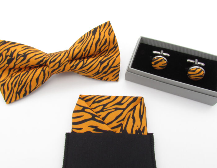 Orange Tiger Print Bowtie Set - Image 7