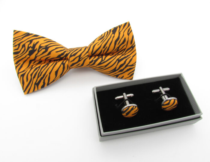 Orange Tiger Print Bowtie Set - Image 5