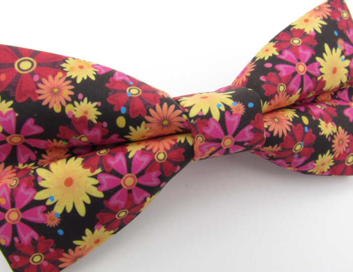 Red and Magenta Floral Bowtie - Image 8