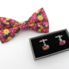 Red and Magenta Floral Bowtie - Image 4