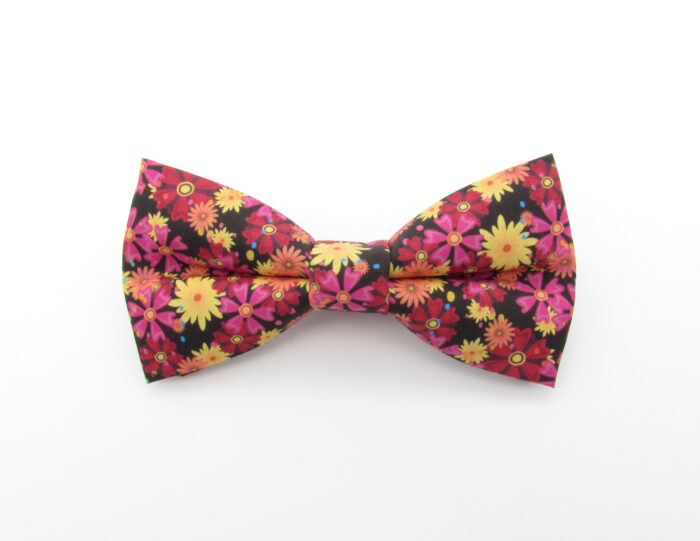 Red and Magenta Floral Bowtie