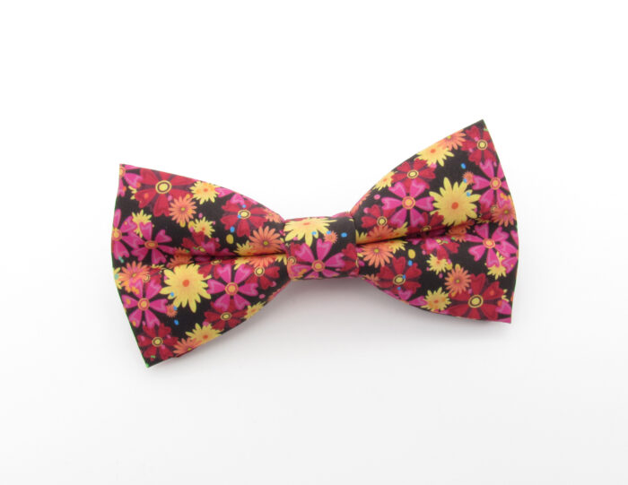 Red and Magenta Floral Bowtie - Image 2