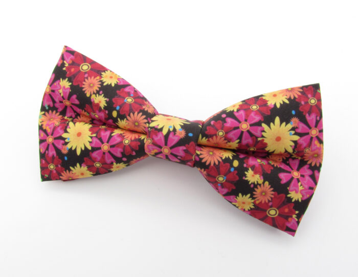 Red and Magenta Floral Bowtie - Image 7