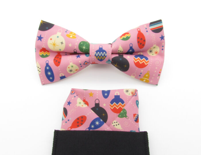 Pink Vintage Christmas Bowtie Set - Image 6