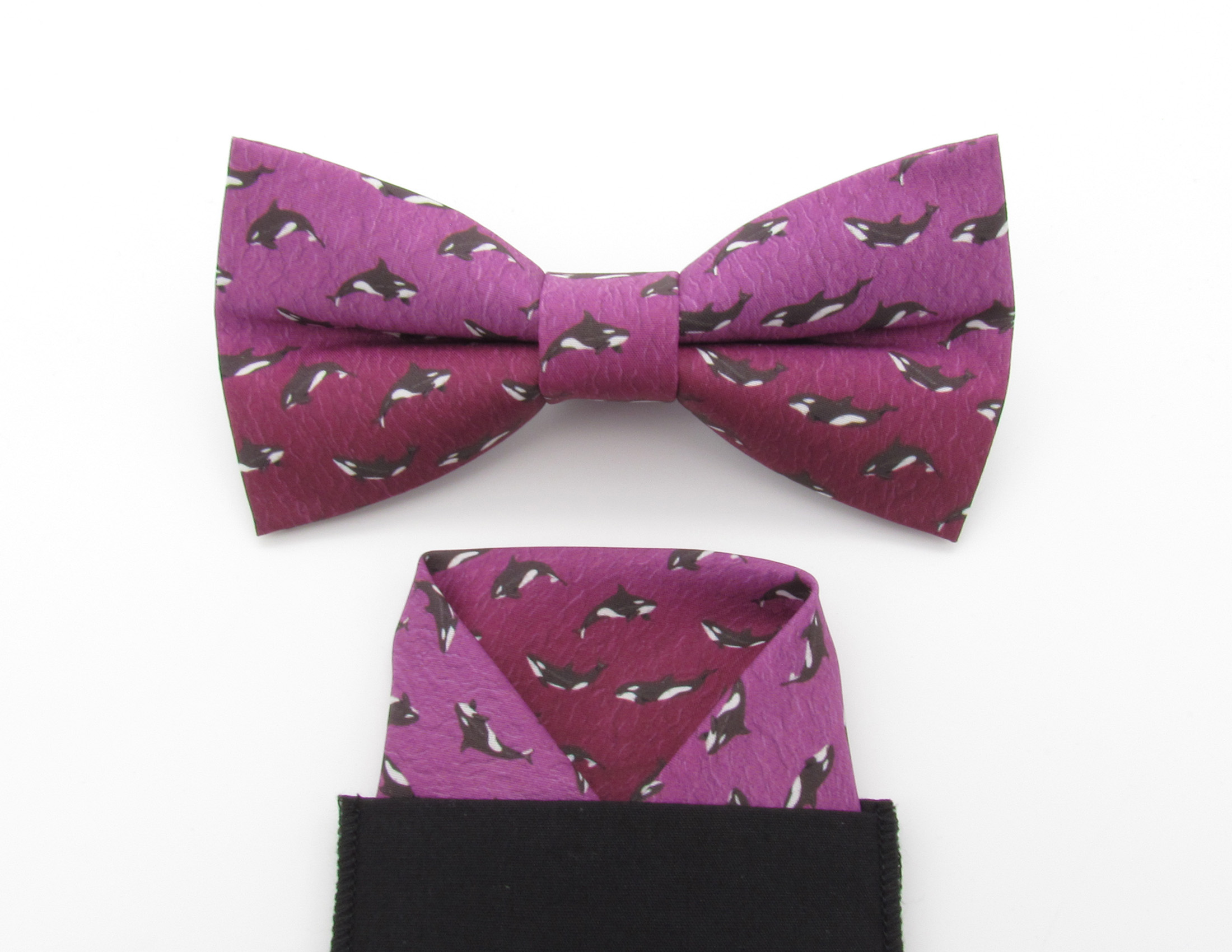 Pink Orca Bowtie & Faux Pocket Square - Image 5
