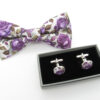 Purple and White Rose Bowtie Set - Image 5