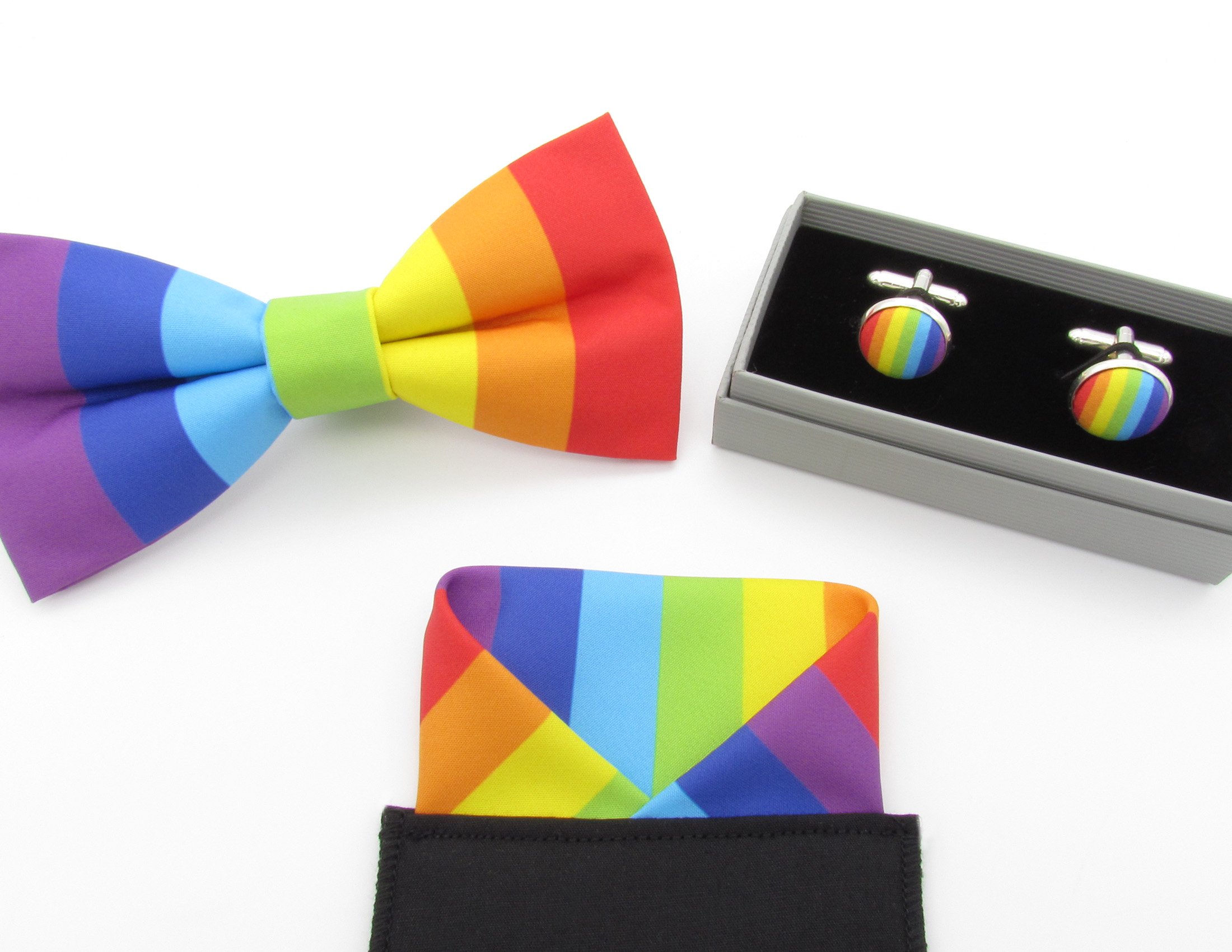 Rainbow Striped Bowtie Set - Image 7