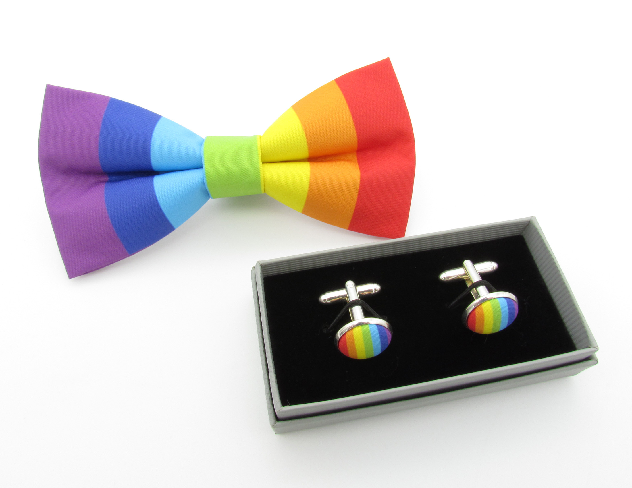 Rainbow Striped Bowtie Set - Image 5