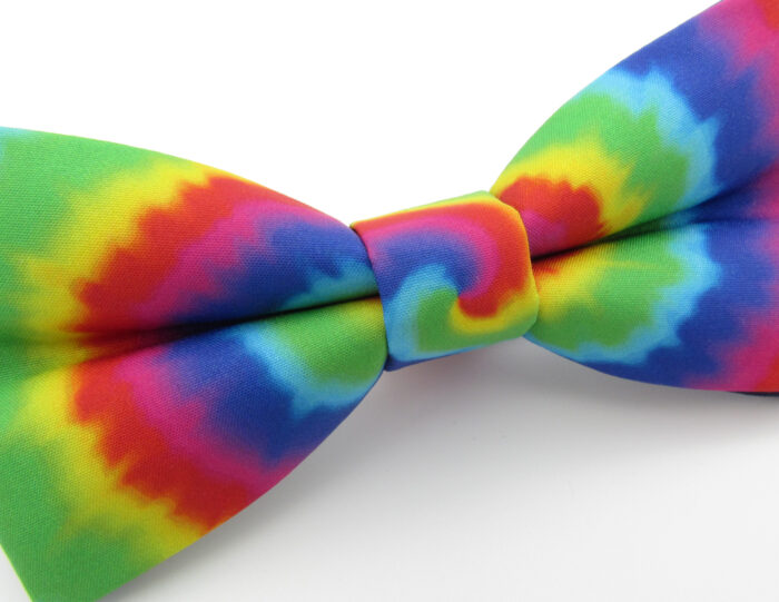 Rainbow Tie Dye Bowtie & Faux Pocket Square - Image 4