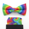 Rainbow Tie Dye Bowtie & Faux Pocket Square - Image 5