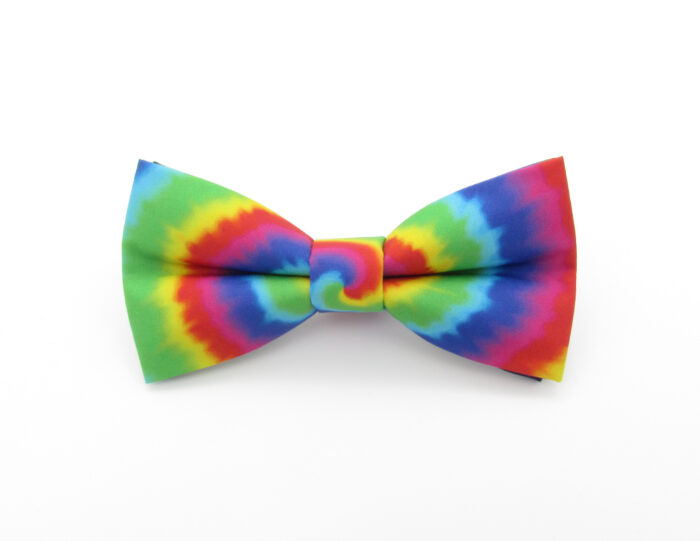 Rainbow Tie Dye Bowtie & Faux Pocket Square